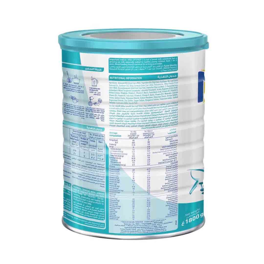 Nestle NAN Optipro Stage 3 Growing Up Formula From 1-3 Years 1.8kg