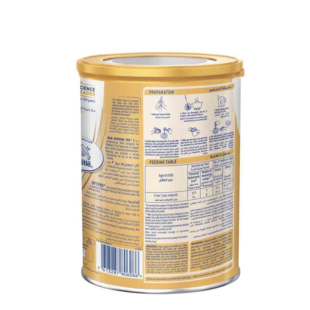 Nestle NAN Supreme Pro 3 Growing Up Formula From 1-3 Years 400g