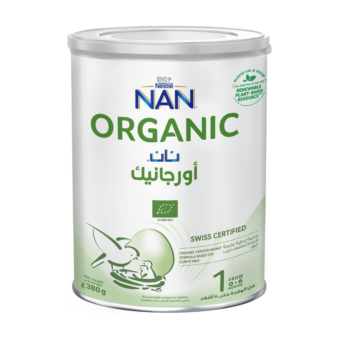 Nestle NAN Organic Stage 1 Starter Infant Formula, Baby Milk, From 0 to 6 Months, 380g, Tin